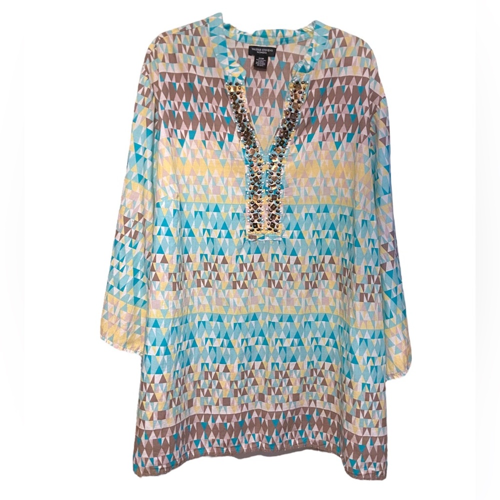Valerie Stevens beaded spring tunic 20W